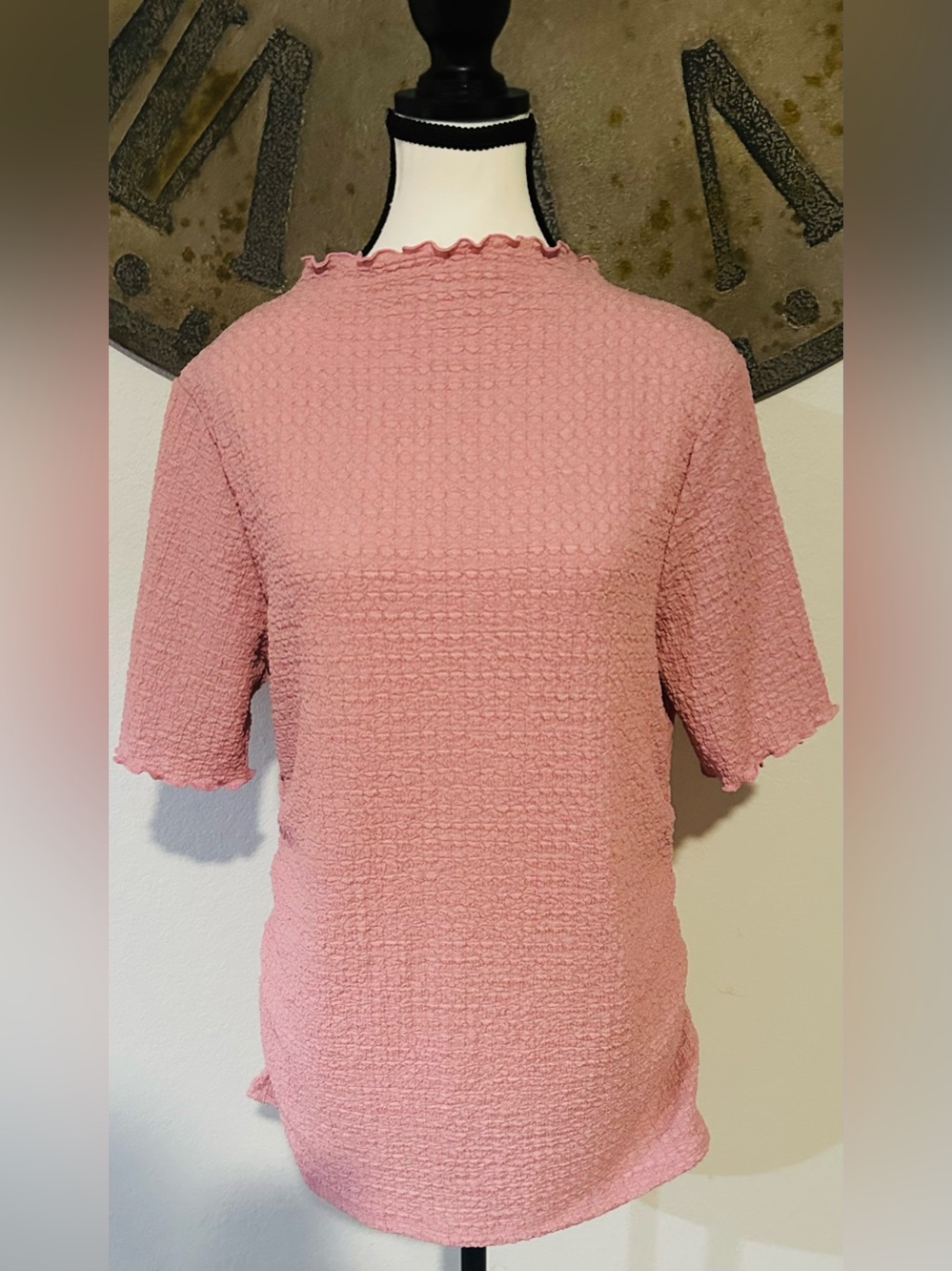a new day Pink Textured Short-Sleeve Top